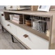 Avon Leather Handled Tv Stand Credenza